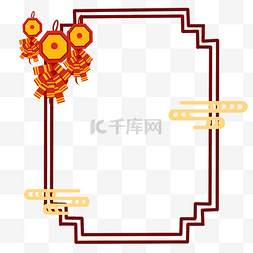 新年放鞭炮卡通边框