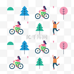 骑自行车的图片_骑自行车的小人儿卡通