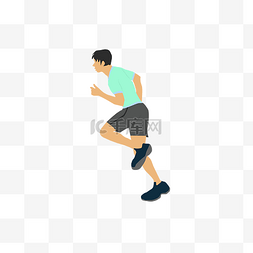 体育跑步卡通图片_矢量卡通男孩奔跑