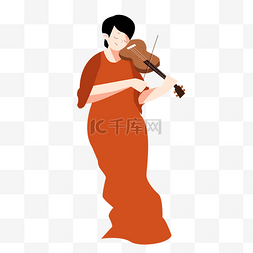 晚礼服图片_ 拉小提琴的女孩 