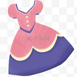 cdr源文件素材图片_手绘插图粉色少女裙子PSD源文件