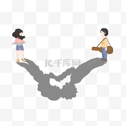 七夕节创意海报图片_七夕情人节情侣创意手绘插画