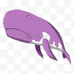 手绘海底世界图片_紫色的难过的大鲸鱼