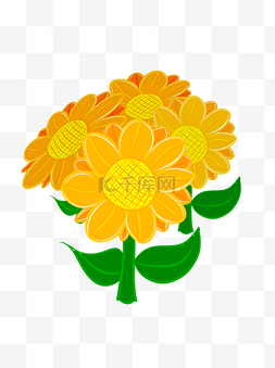 手绘小向日葵图片_手绘植物花向日葵黄色可爱小清新
