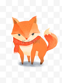 带着围巾的狐狸元素