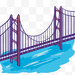 紫色的旧金山金门大桥