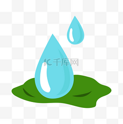 卡通蓝色水滴图片_手绘环保水滴插画