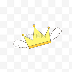 黄色皇冠图片_带翅膀的黄色皇冠