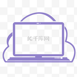 互联网图标蓝色图片_蓝色电脑云朵图