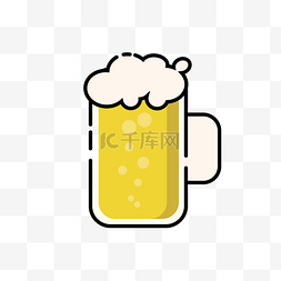 清凉夏日啤酒图片_夏天卡通啤酒清凉矢量图