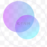 蓝紫色科技风边框线条电商免抠PSD