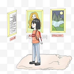 小女孩旅行图片_卡通手绘可爱小女孩旅游插画