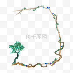 植树节创意图片_植树节树木边框插画