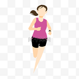 跑步剪影剪影图片_女性奔跑跑步前进剪影