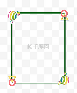 绿色创意几何立体边框