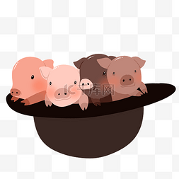 卡通动物猪图片_手绘矢量卡通可爱猪年小清新日系