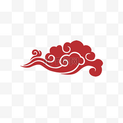 春节标签图片_春节中国风红色漂浮祥云