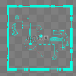 技术科技绿色电路图插画
