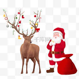 花期大礼包图片_挂满圣诞礼物的麋鹿