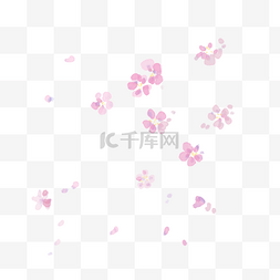 水墨桃花素材图片_漂浮花朵花瓣桃花水彩