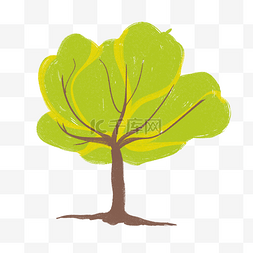 创意卡通绿色的树