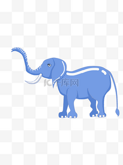动物大象蓝色元素