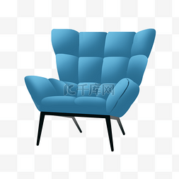 蓝色沙发沙发图片_手绘蓝色沙发