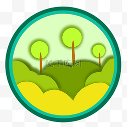 绿色植物春节元素