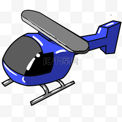 蓝色直升机的插画