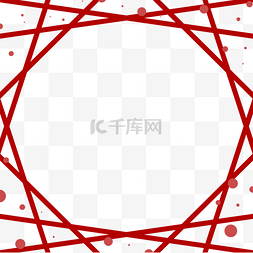 免抠图可爱边框图片_中国红点线面手绘简约文艺清新边