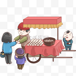 春节彩图图片_年俗主题卖灶糖手绘免抠元素