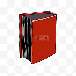 红色的厚厚书籍插画