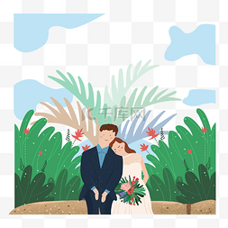 室外婚礼图片_婚礼婚礼季插画