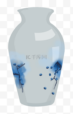 青花瓷瓶白玉