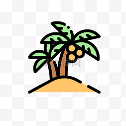 大海椰子树图片_mbe风格椰子树素材图标