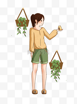 植物养图片_宅生活养宠物的小女孩