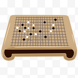 手绘围棋棋盘插画