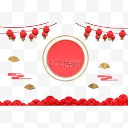 红色金色春节舞台