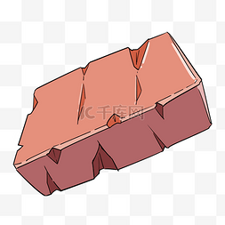手绘插图一块红色方砖
