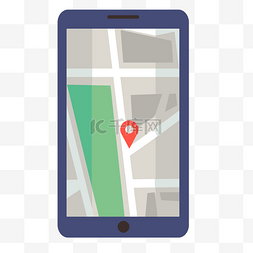 地图查找图片_卡通矢量手机地图定位