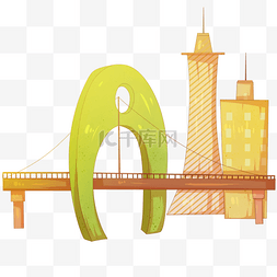 广州地标建筑图片_手绘地标建筑广州插画