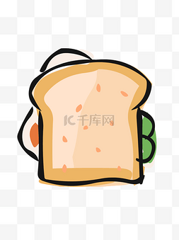 食物元素手绘可爱卡通美食面包