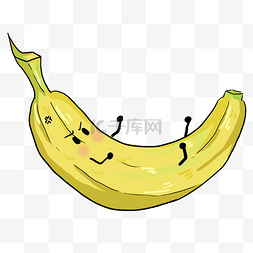 黄色卡通香蕉图片_黄色弯曲香蕉美食元素