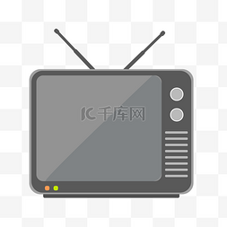 电视机产品图片_手绘灰色电视机插画