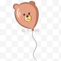手绘卡通小熊气球插画