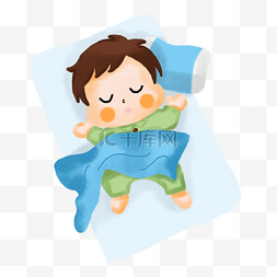 灯主图免费下载图片_睡着的孩子睡姿卡通手绘素材免费