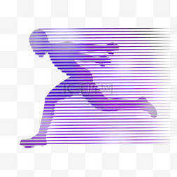 蓝紫色高速奔跑的剪影