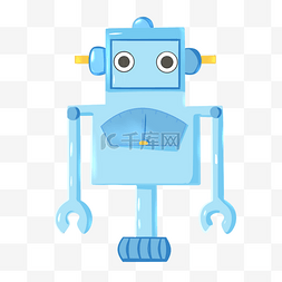 小机器人图片_金属卡通蓝色机器人