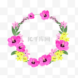 彩色花卉边框图片_彩色花朵花卉边框插画