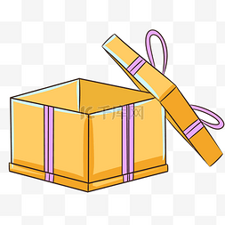 礼品盒插画图片_黄色礼品盒插画元素